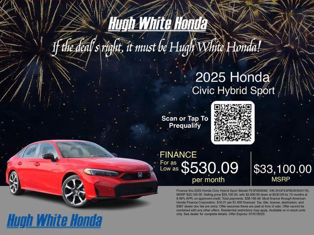new 2025 Honda Civic Hybrid car, priced at $33,100