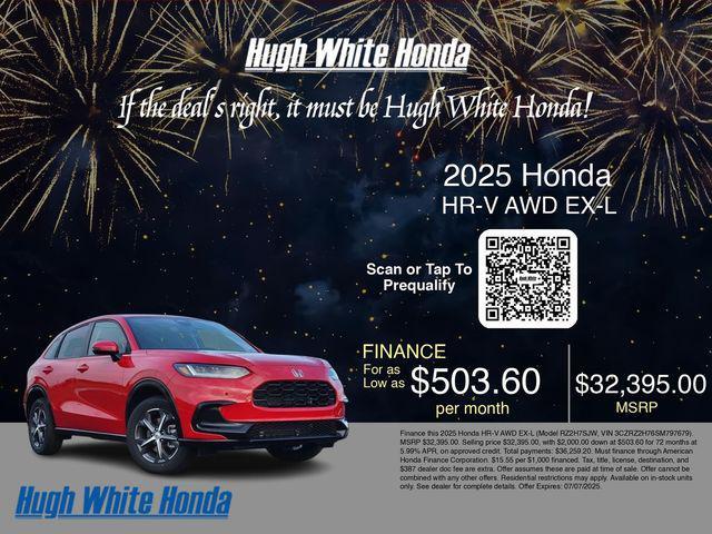 new 2025 Honda HR-V car, priced at $32,395