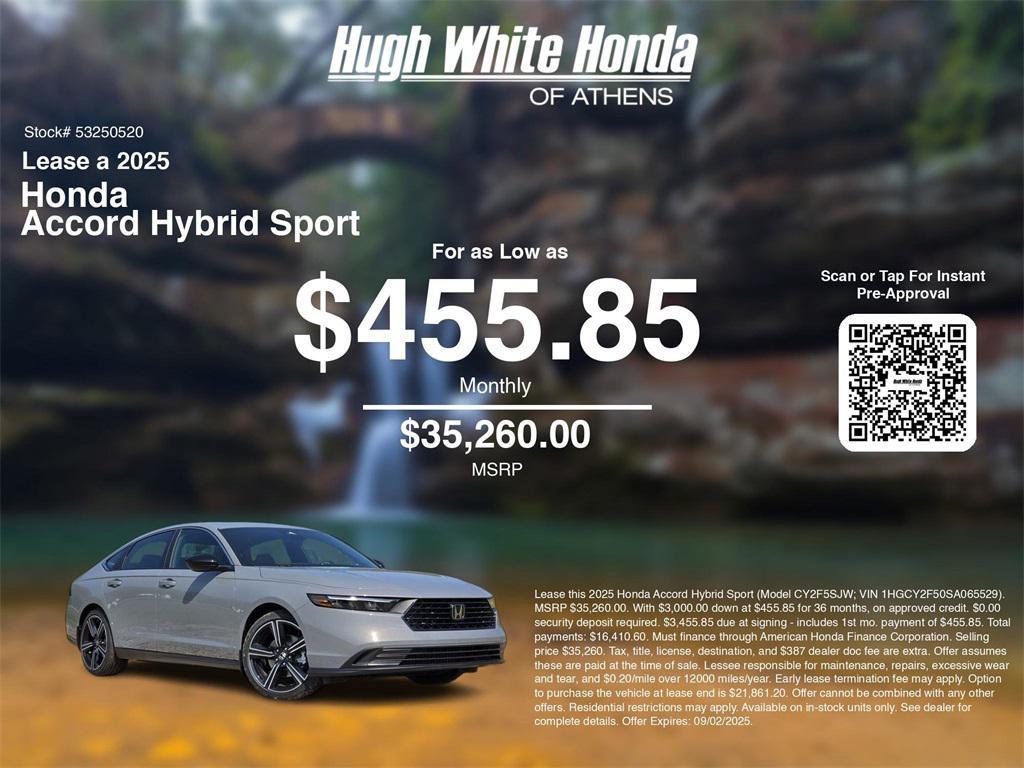new 2025 Honda Accord Hybrid car, priced at $35,260