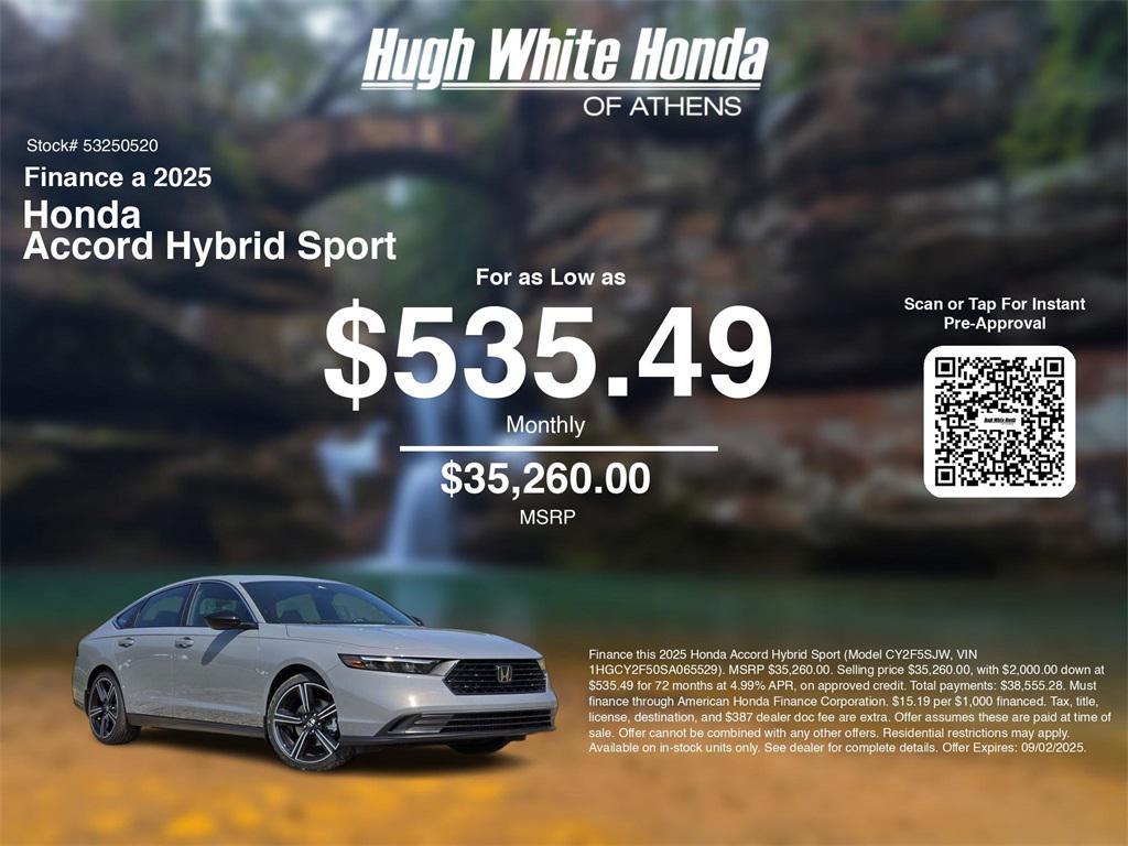 new 2025 Honda Accord Hybrid car, priced at $35,260