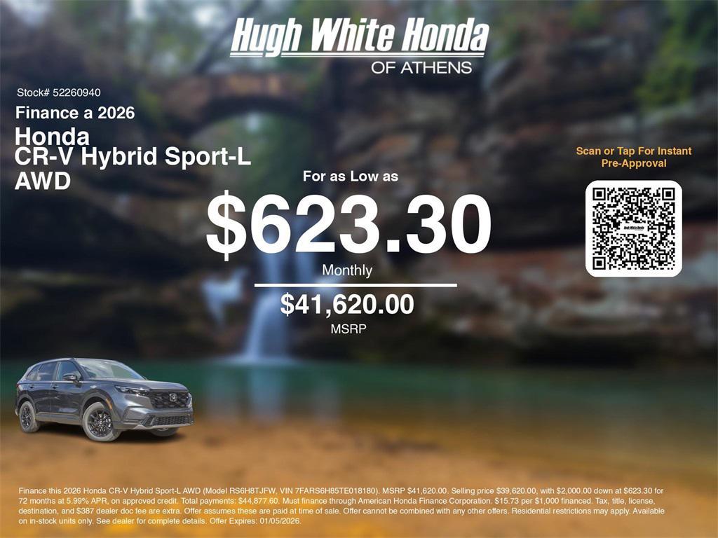 new 2026 Honda CR-V Hybrid car, priced at $41,620