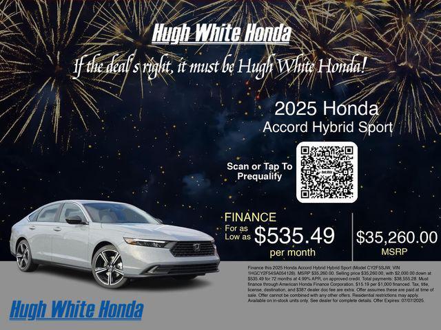 new 2025 Honda Accord Hybrid car, priced at $35,260