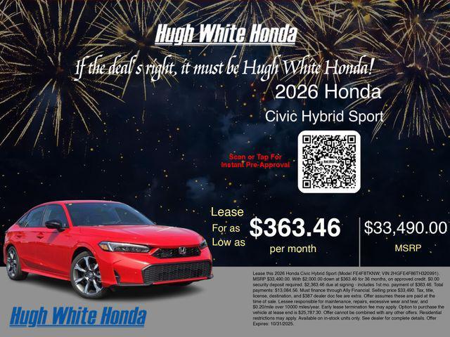 new 2026 Honda Civic Hybrid car, priced at $33,490