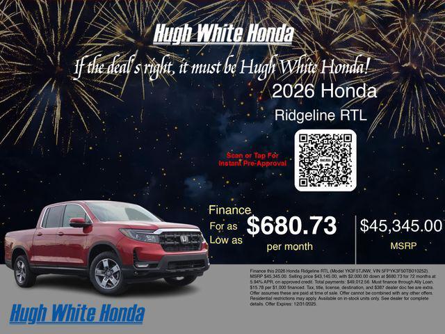 new 2026 Honda Ridgeline car, priced at $45,345