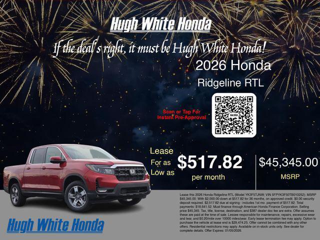 new 2026 Honda Ridgeline car, priced at $45,345