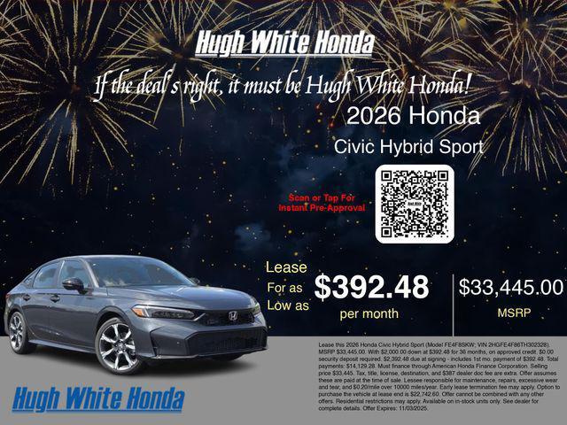 new 2026 Honda Civic Hybrid car, priced at $33,445