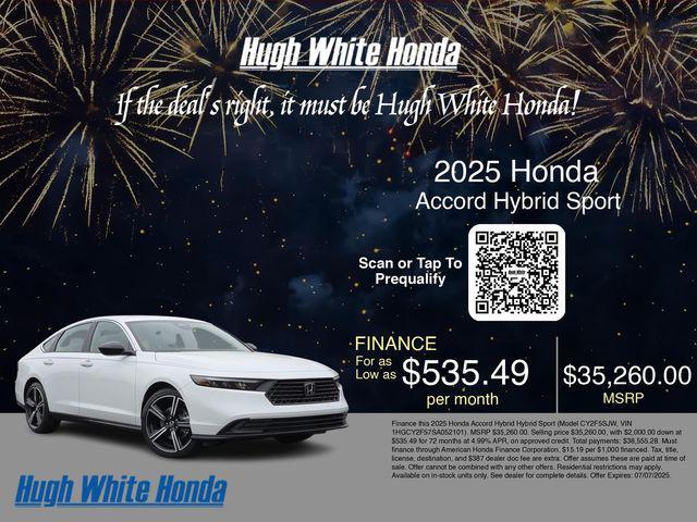 new 2025 Honda Accord Hybrid car, priced at $35,260