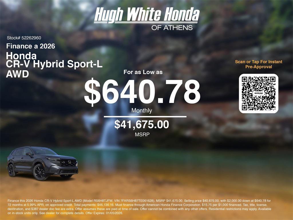 new 2026 Honda CR-V Hybrid car, priced at $41,675