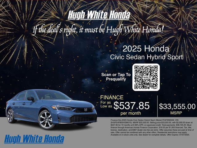 new 2025 Honda Civic Hybrid car, priced at $33,555