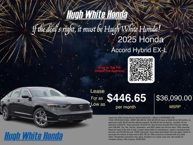 new 2025 Honda Accord Hybrid car, priced at $36,090