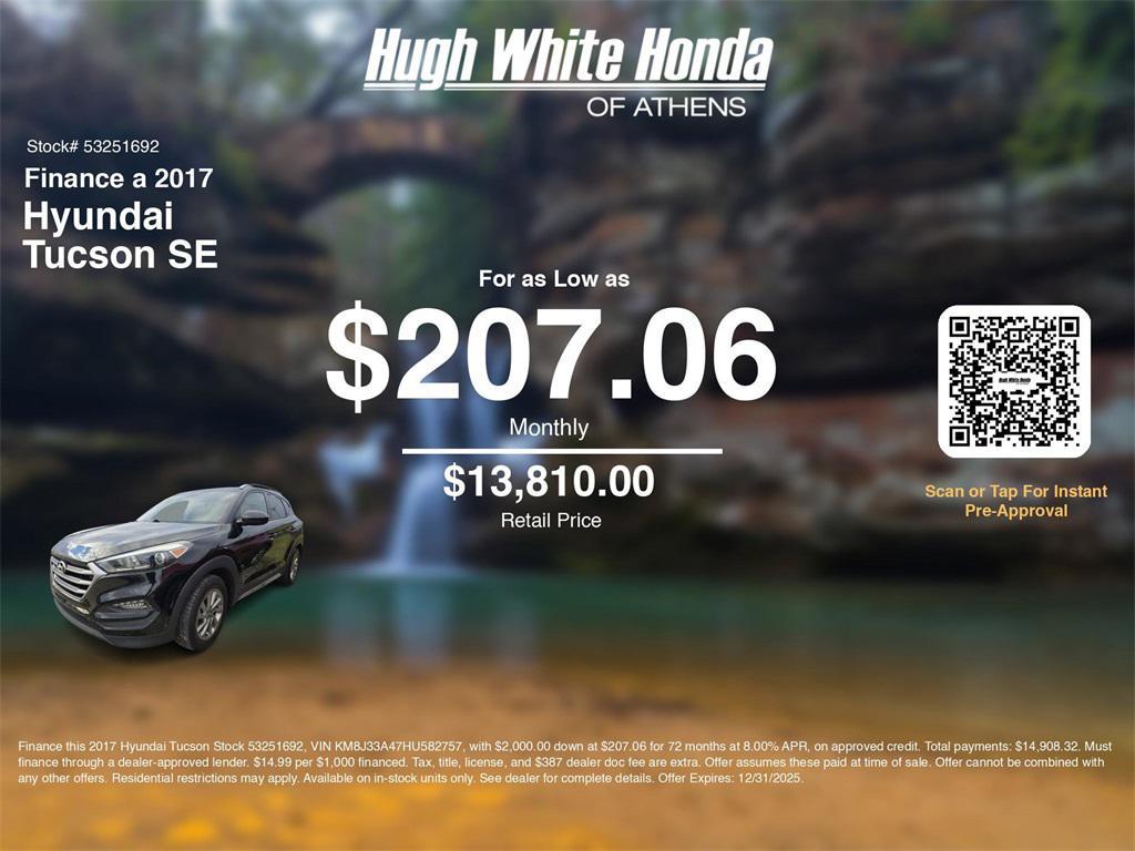 used 2017 Hyundai Tucson car, priced at $13,810