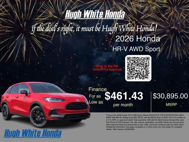 new 2026 Honda HR-V car, priced at $30,895
