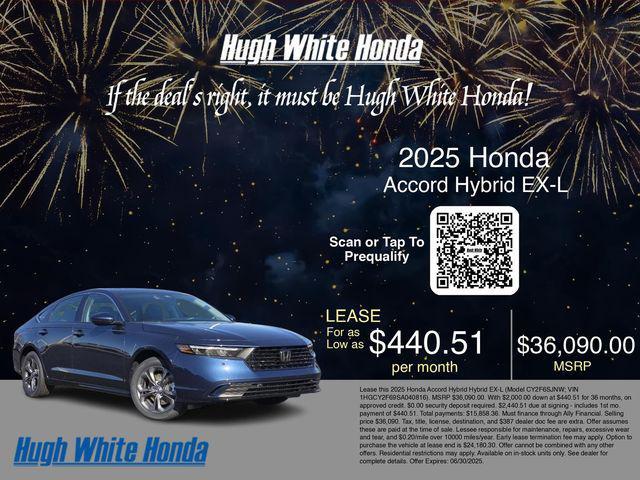 new 2025 Honda Accord Hybrid car, priced at $36,090