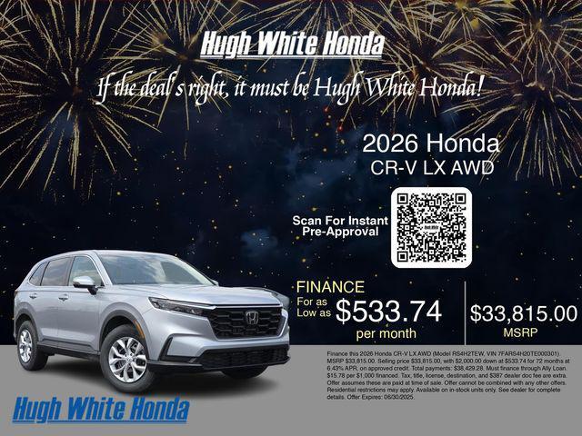 new 2026 Honda CR-V car, priced at $33,815