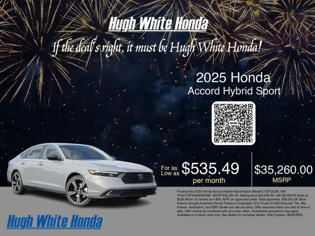new 2025 Honda Accord Hybrid car, priced at $35,260