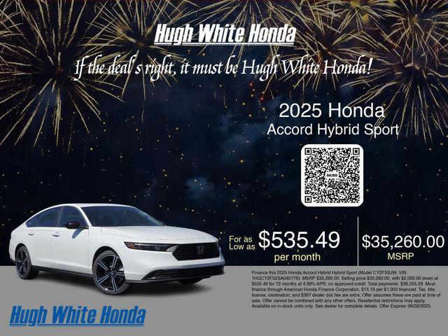 new 2025 Honda Accord Hybrid car, priced at $35,260