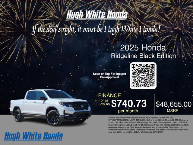 new 2025 Honda Ridgeline car, priced at $48,655