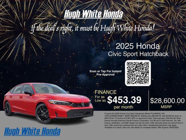new 2025 Honda Civic car, priced at $28,600