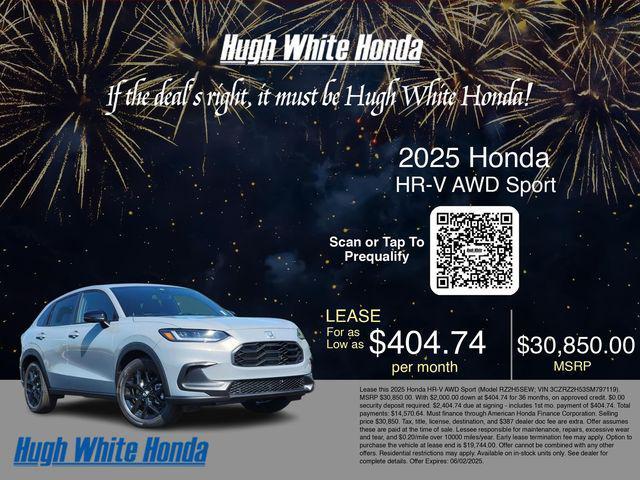 new 2025 Honda HR-V car, priced at $30,850