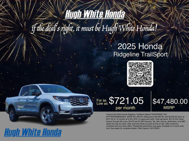 new 2025 Honda Ridgeline car, priced at $47,480