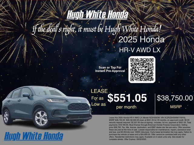 new 2025 Honda HR-V car, priced at $28,750