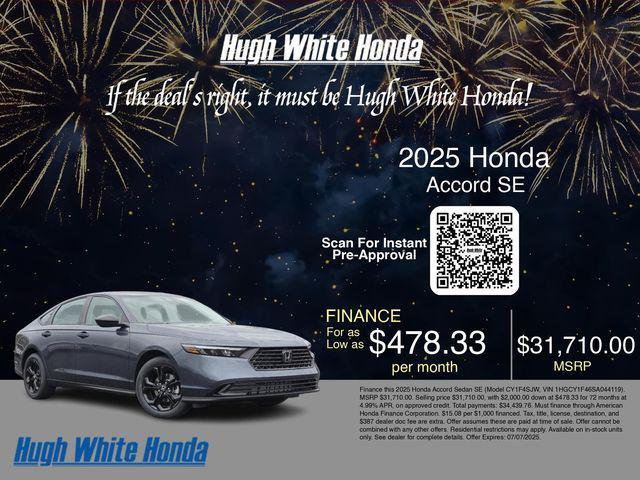 new 2025 Honda Accord car, priced at $31,710
