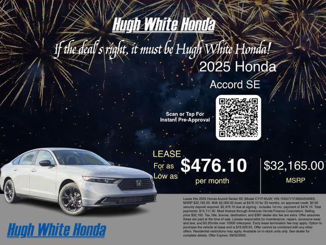 new 2025 Honda Accord car, priced at $32,165