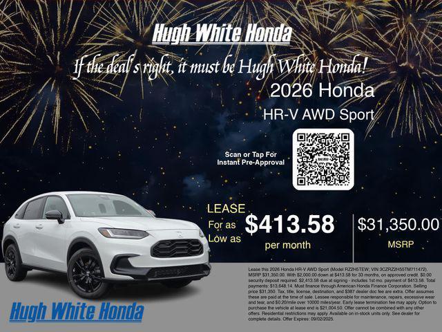 new 2026 Honda HR-V car, priced at $31,350