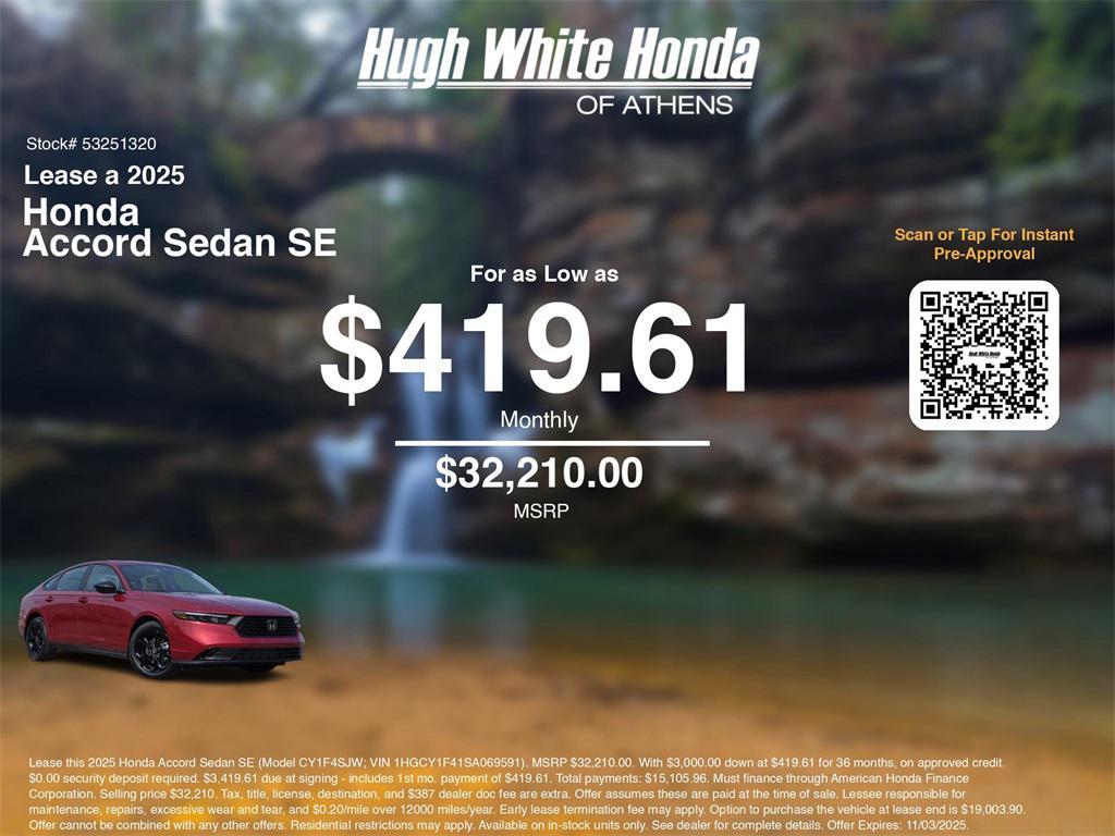 new 2025 Honda Accord car, priced at $32,210