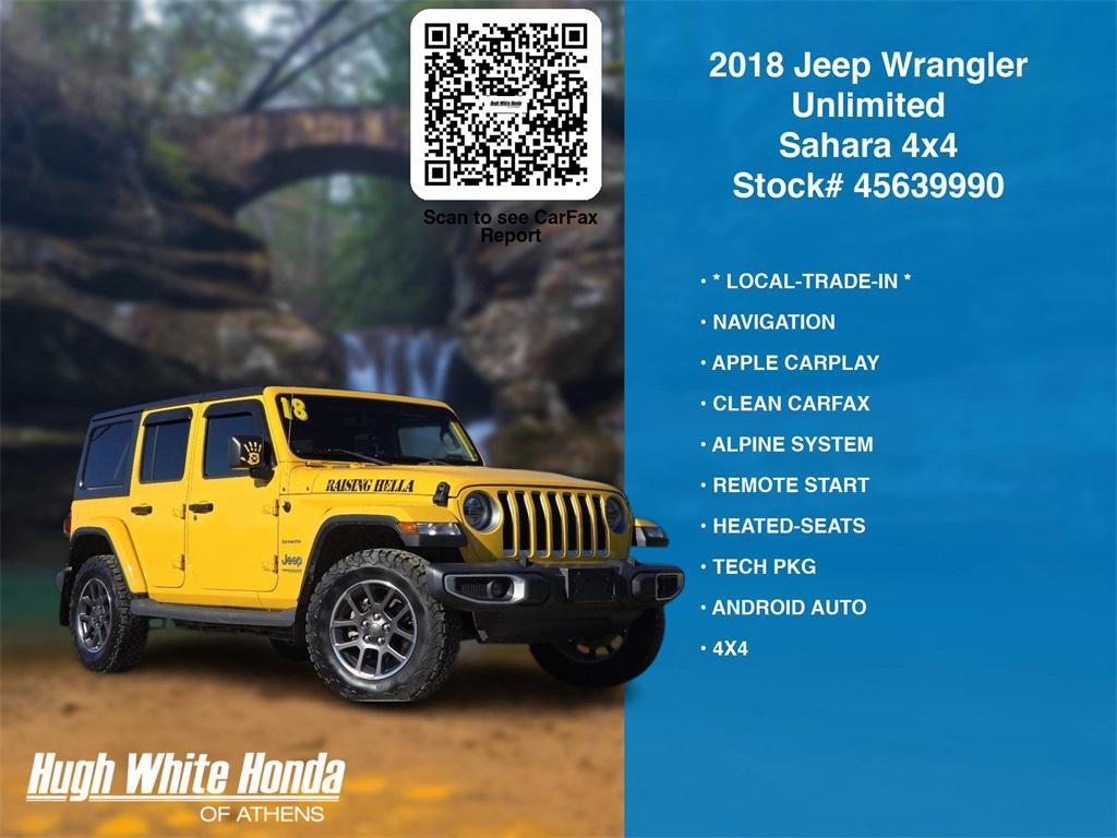 used 2018 Jeep Wrangler Unlimited car, priced at $21,894
