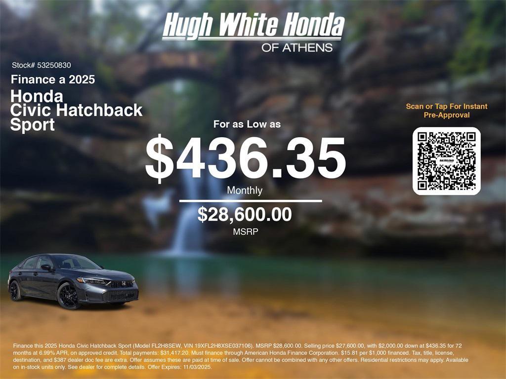 new 2025 Honda Civic car, priced at $28,600