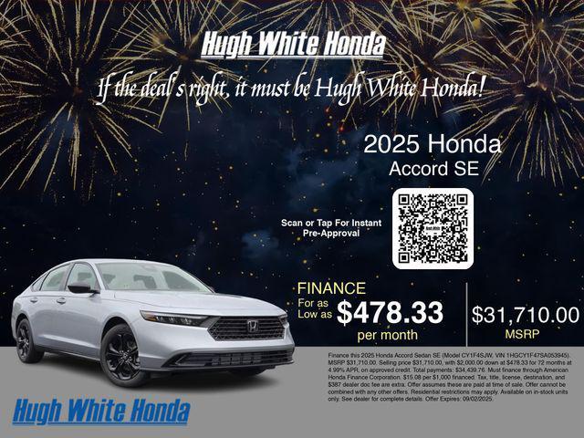 new 2025 Honda Accord car, priced at $31,710