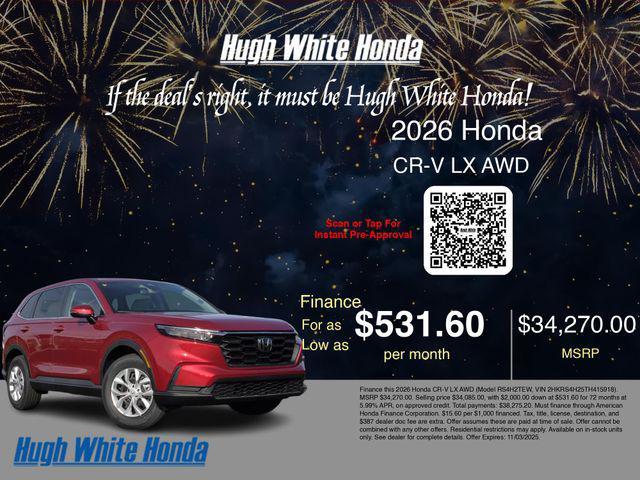 new 2026 Honda CR-V car, priced at $34,270