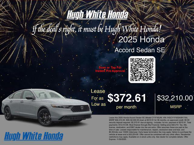 new 2025 Honda Accord car, priced at $32,210