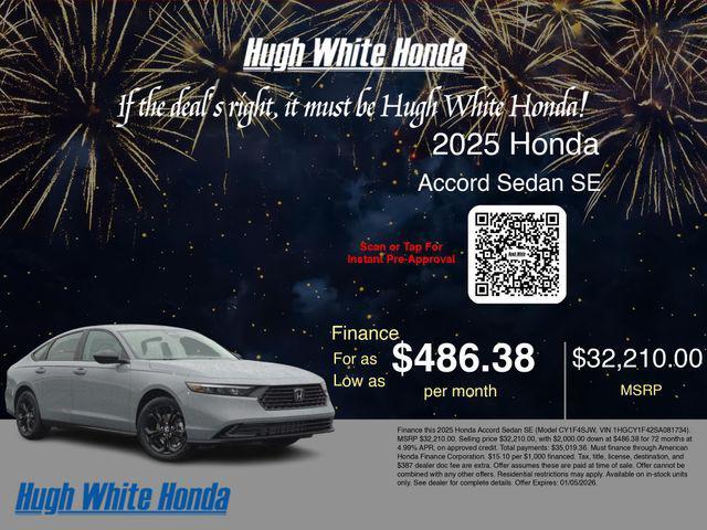 new 2025 Honda Accord car, priced at $32,210