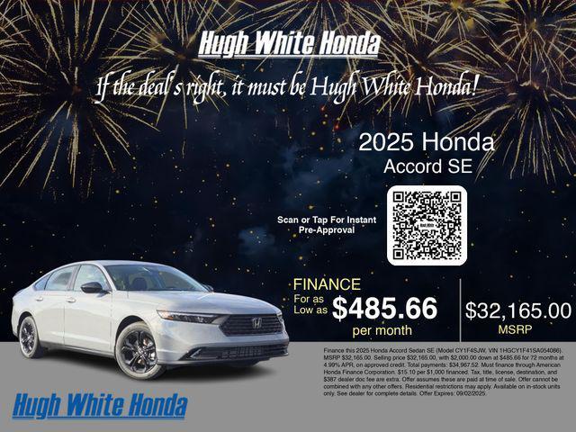 new 2025 Honda Accord car, priced at $32,165