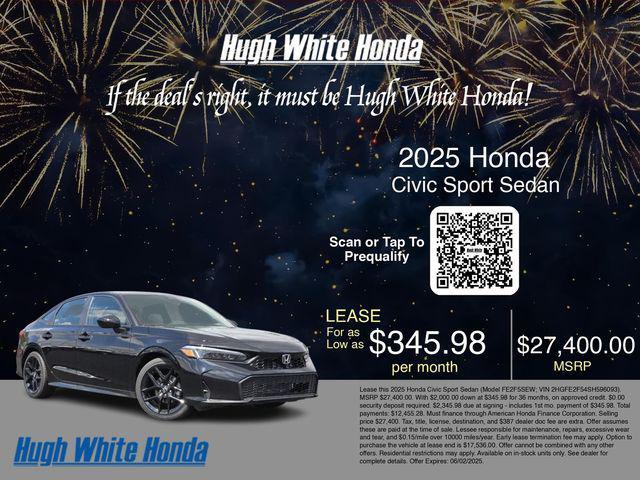 new 2025 Honda Civic car, priced at $27,400