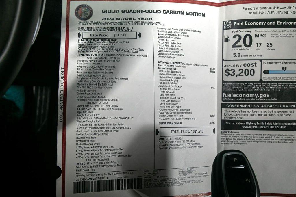 used 2024 Alfa Romeo Giulia car, priced at $73,995