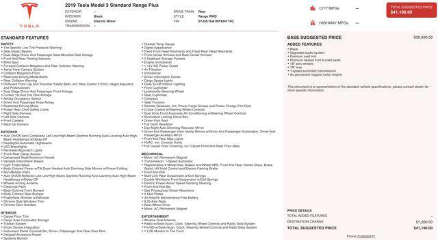used 2019 Tesla Model 3 car, priced at $18,000