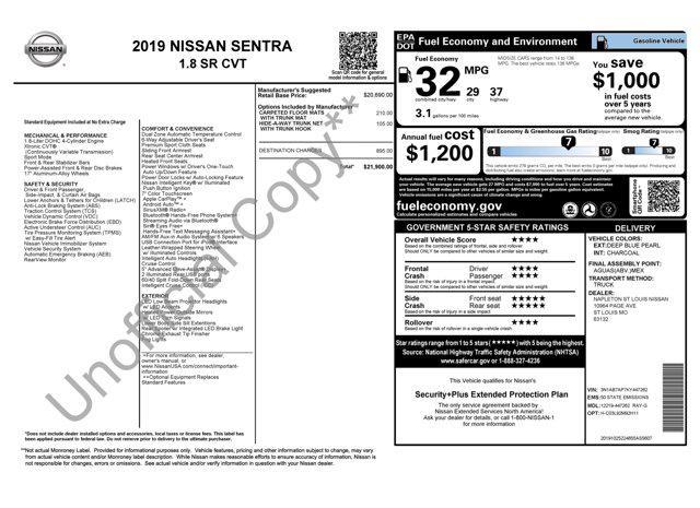 used 2019 Nissan Sentra car, priced at $11,045