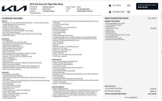 used 2015 Kia Soul car, priced at $7,045