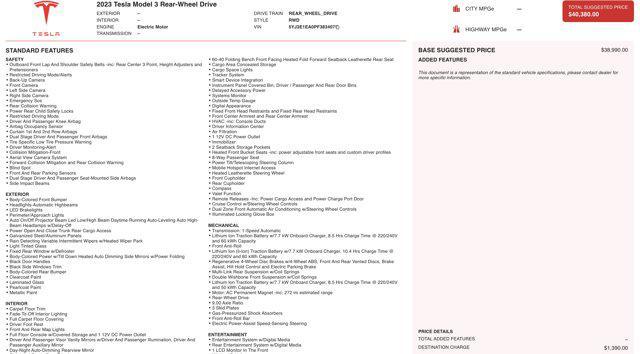 used 2023 Tesla Model 3 car, priced at $21,945