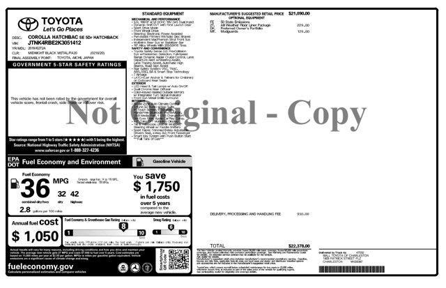 used 2019 Toyota Corolla car, priced at $13,900
