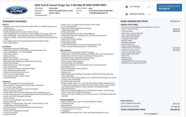 used 2022 Ford E-Transit car, priced at $18,545