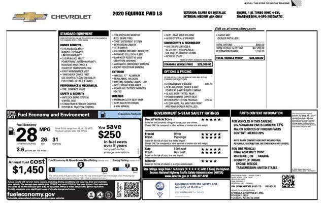 used 2020 Chevrolet Equinox car, priced at $13,500