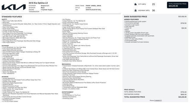 used 2018 Kia Optima car, priced at $9,045