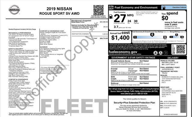 used 2019 Nissan Rogue Sport car, priced at $10,900