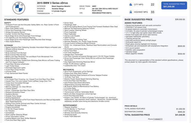 used 2015 BMW 328 car, priced at $9,700