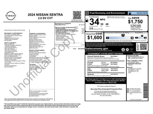 used 2024 Nissan Sentra car, priced at $16,545