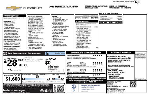 used 2023 Chevrolet Equinox car, priced at $15,500